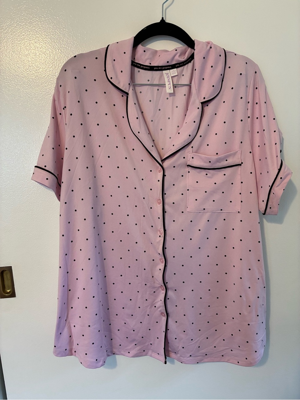 Women's Pink Polka Dot Short-Sleeve Pajama Set
